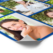 Blauw Afstuderen Fotocollage Afstudeerfeest Poster (Hoek)