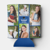 Blauw Afstuderen Fotocollage Modern 2025 Afstudere Blikjeskoeler (Achterkant)