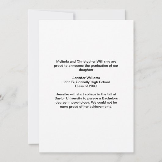 Blauw Afstuderen Fotocollage Modern Afstuderen Aankondiging (Achterkant)