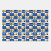 Blauw Afstuderen Fotoklas van 2025 Custom Party Inpakpapier Vel (Voorkant 2)