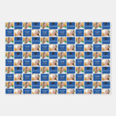 Blauw Afstuderen Fotoklas van 2025 Custom Party Inpakpapier Vel (Voorkant)