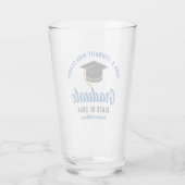 Blauw Afstuderen gepersonaliseerd 2025 afstudeerfe Glas (Achterkant)