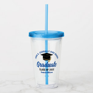Blauw Afstuderen gepersonaliseerd afstudeerfeest Acryl Drinkbeker