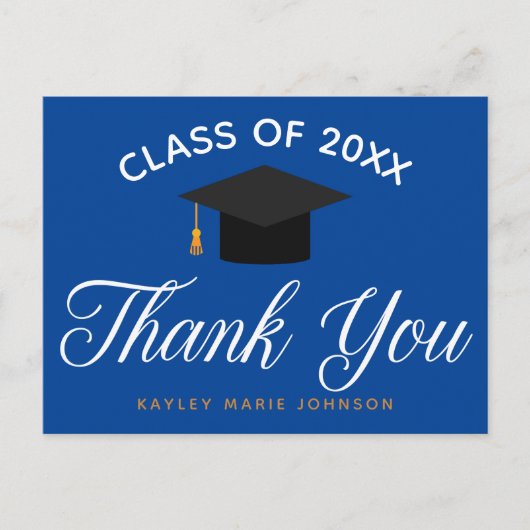 Blauw Afstuderen Gepersonaliseerd Afstuderen Harte Briefkaart (Voorkant)