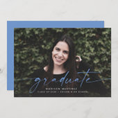 Blauw Afstuderen het Afstuderen van het Manuscript Kaart (Voorkant / Achterkant)