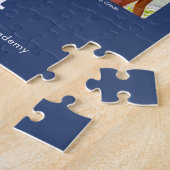 Blauw Afstuderen K-12 Fotocollage Modern Bold Legpuzzel (Zijkant)