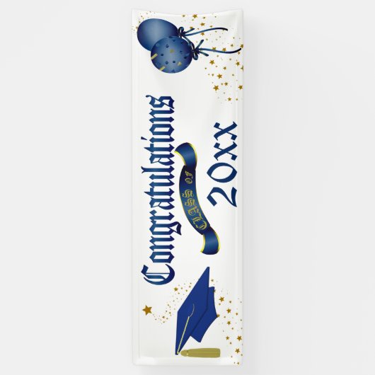 Blauw Afstuderen klasse banner (Verticaal)