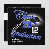 Blauw afstuderen "klasse van" sjabloon PERSONALIZE Kaart (Voorkant / Achterkant)