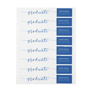 Blauw Afstuderen Manuscript Moderne Omslag rond Et