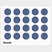 Blauw Afstuderen Modern Dankjewel Script Harten Mu Ronde Sticker (Vel)