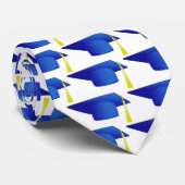 Blauw Afstuderen Mortarboards Stropdas (Opgerold)