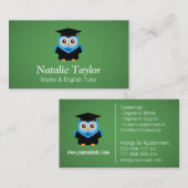 Blauw Afstuderen Owl, persoonlijke trouwerij of le Visitekaartje (Voorkant / Achterkant)