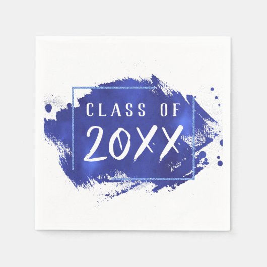 Blauw Afstuderen | Penseelpenseelpartij verven Servet (Voorkant)
