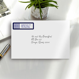 Blauw Afstuderen Retouradreslabels Etiket