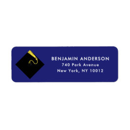 Blauw Afstuderen Retouradreslabels Etiket