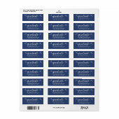 Blauw Afstuderen script harten vet modern adres Etiket (Full Sheet)