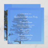 Blauw afstuderen van Evergreen tree Kaart (Voorkant / Achterkant)