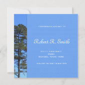 Blauw afstuderen van Evergreen tree Kaart (Achterkant)