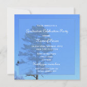 Blauw afstuderen van Evergreen tree Kaart (Voorkant)