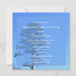 Blauw afstuderen van Evergreen tree Kaart