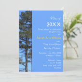 Blauw afstuderen van Evergreen tree Kaart (Staand voorkant)