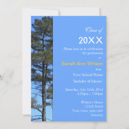 Blauw afstuderen van Evergreen tree Kaart