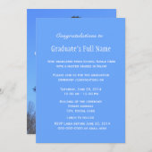 Blauw afstuderen van Evergreen tree Kaart (Voorkant / Achterkant)