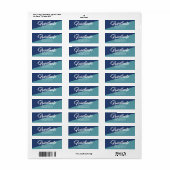 Blauw Afstuderen Vet Script Eenvoudig Modern Adres Etiket (Full Sheet)