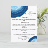 Blauw agaat gesneden huwelijksmenu menu (Staand voorkant)