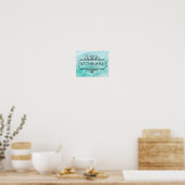 Blauw agaat neem plaats Funny badkamer Poster (Keuken)
