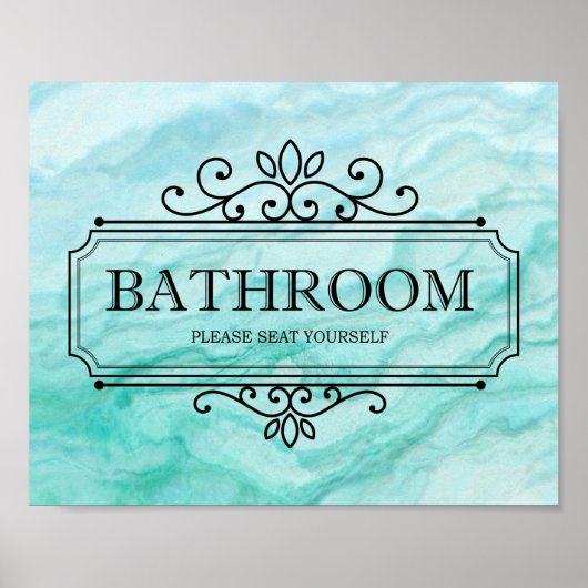 Blauw agaat neem plaats Funny badkamer Poster (Voorkant)