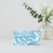 Blauw Agaat Zilver Glitter Luxe Stylist Visitekaartje (Staand voorkant)