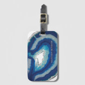 Blauw Agate Bagagelabel (Voorkant (verticaal))