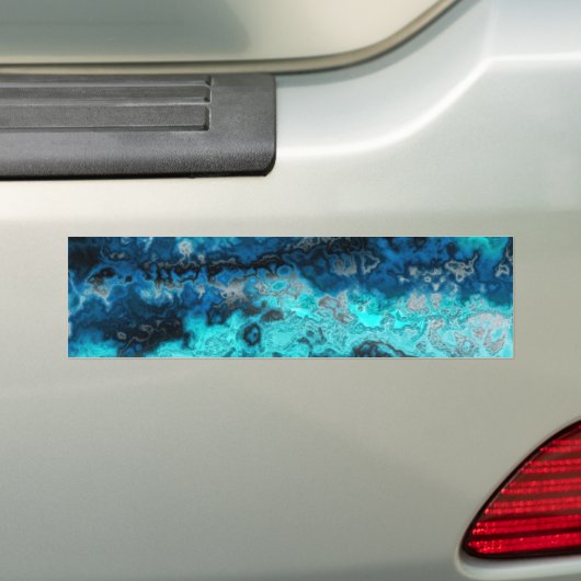 Blauw Agate Bumpersticker (Op auto)