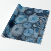 Blauw Agate Cadeaupapier (Uitgerold)