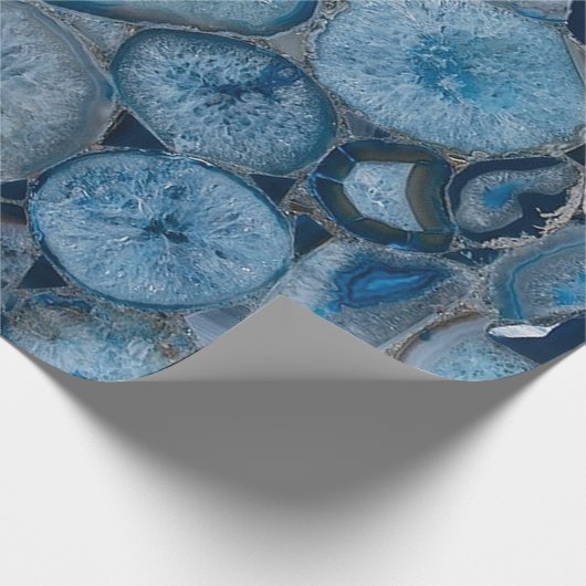 Blauw Agate Cadeaupapier (Hoek)