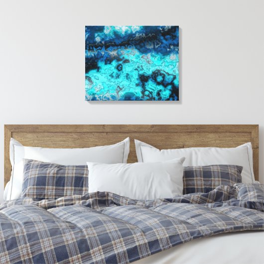 Blauw Agate Canvas Afdruk (Insitu (Slaapkamer))
