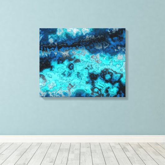 Blauw Agate Canvas Afdruk (Insitu (Houten vloer))