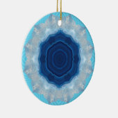 Blauw Agate Crystal Design! Keramisch Ornament (Rechts)