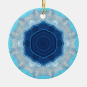 Blauw Agate Crystal Design! Keramisch Ornament
