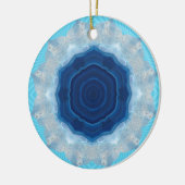 Blauw Agate Crystal Design! Keramisch Ornament (Links)