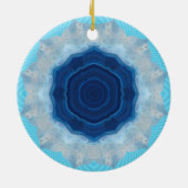 Blauw Agate Crystal Design! Keramisch Ornament (Achterkant)