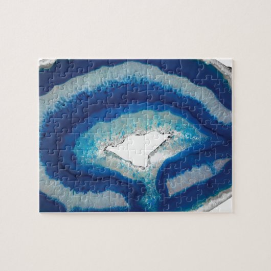 Blauw Agate Legpuzzel (Horizontaal)