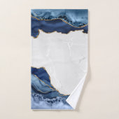 Blauw Agate op marmer met goud Bad Handdoek (Handdoek)