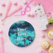 Blauw Agate Papieren Bordje (Feest)