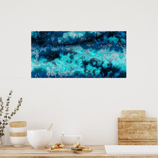 Blauw Agate Poster (Keuken)