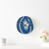 Blauw Agate Ronde Klok (Huis)