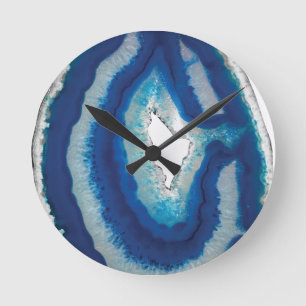 Blauw Agate Ronde Klok