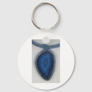 Blauw Agate Sleutelhanger