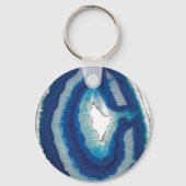 Blauw Agate Sleutelhanger (Voorkant)